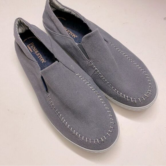 Pendleton Mens Point Magu Sneakers gray canvas loafer moccasins washable 10 - Picture 3 of 10